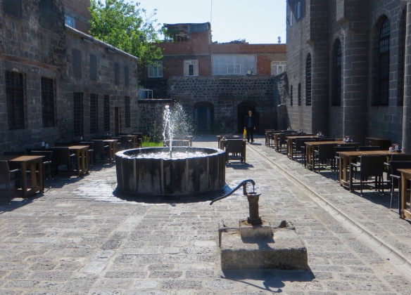 The courtyard of Surp Giragos Armenian Church.